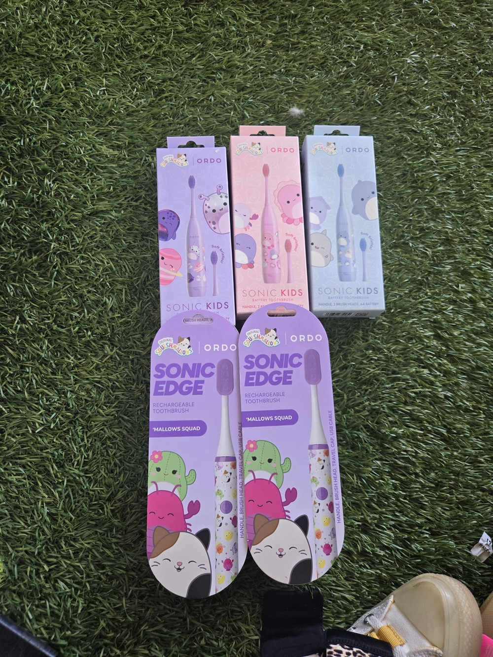 BUNDLE" ORDO Sonic Kids Rechargeable Toothbrush - Purple, Pink, Blue